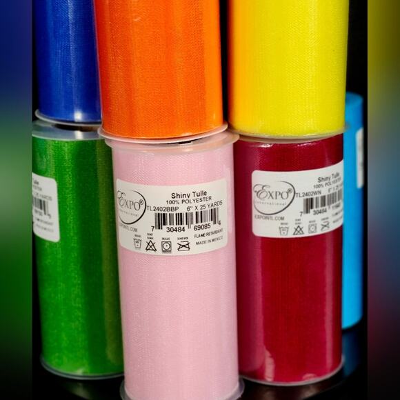 Expo Other - EXPO Shiny Tulle 6" x 25 yards, LOT of 3 rolls, CHOOSE Any 3 - Total 75 yards